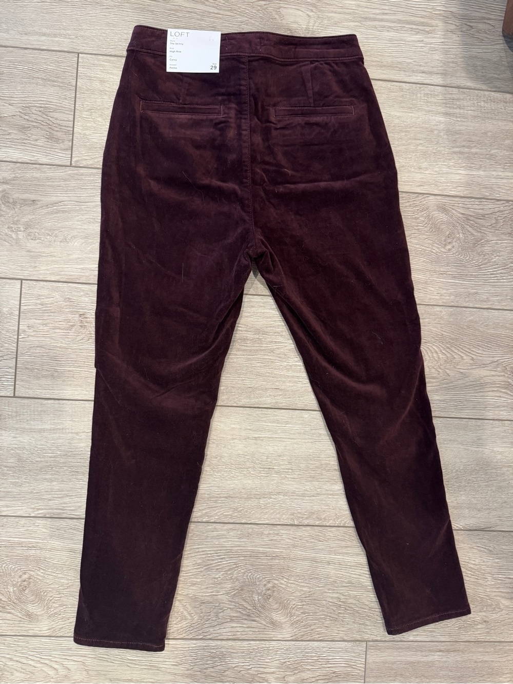 LOFT Women's Velvet Pants in Deep Wine